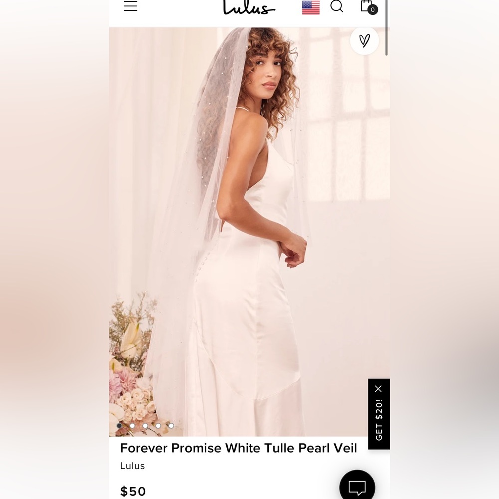 Lulus white pearl veil- bridal